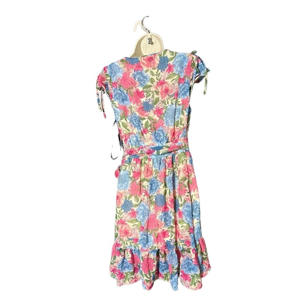 NWT LAUNDRY BY SHELLI SEGAL Ruffled Botanical Floral Wrap Dress Size 2 - Picture 3 of 9